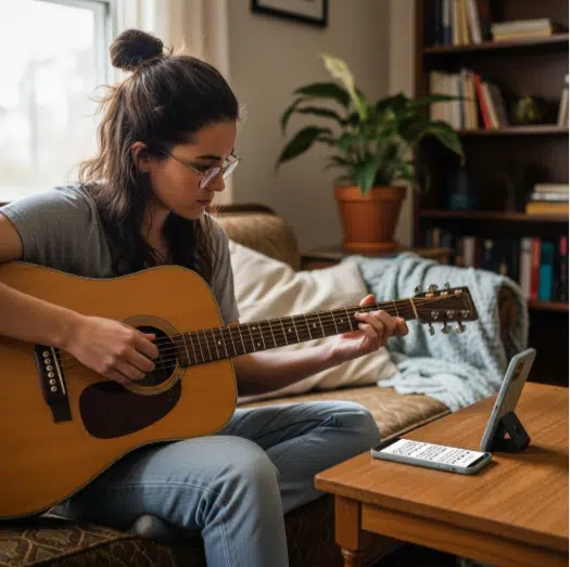 Guitarrista en días con nuestra app